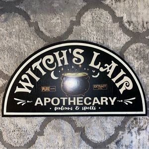 Witch’s Lair Potion & Spells Cauldron Apothecary Sign Halloween Home Decor
